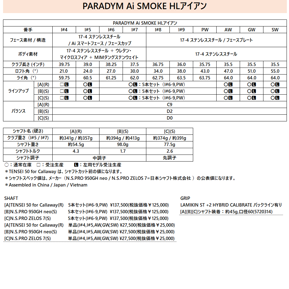 PARADYM Ai SMOKE HLアイアン