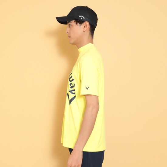 ポリエステルスムース半袖モックネックシャツ (MENS)