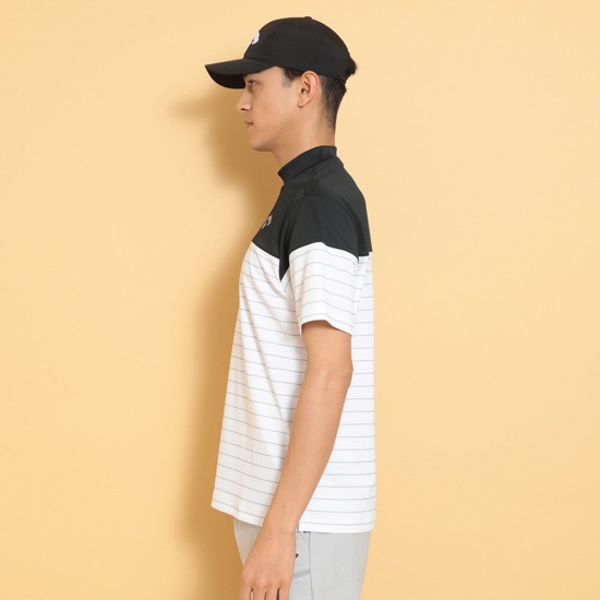 -3℃裏クールボーダープリントモックネック ※4Lサイズあり (MENS)