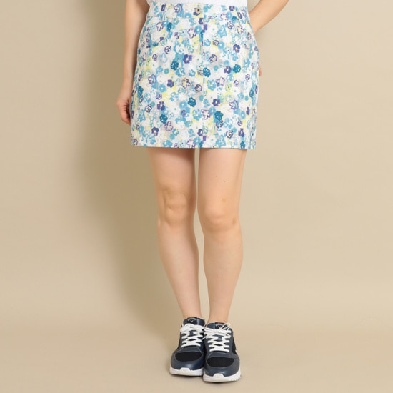 ストライプドビーフラワープリントスカート (WOMENS)