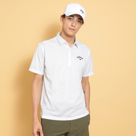 かざあなメッシュストライププリントシャツ ※4Lサイズあり (MENS)