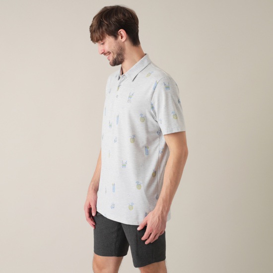 T/C カクテルプリント 半袖ポロ(MENS)