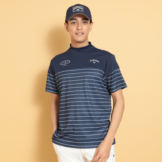 -3℃裏クールボーダープリントモックネック ※4Lサイズあり (MENS)