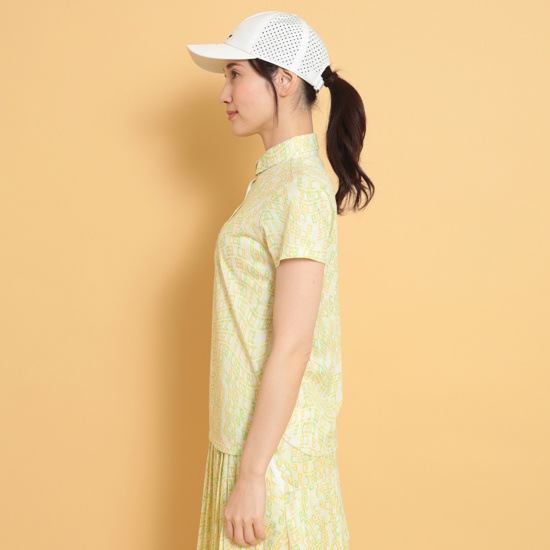 かざあなメッシュロゴプリント半袖シャツ (WOMENS)