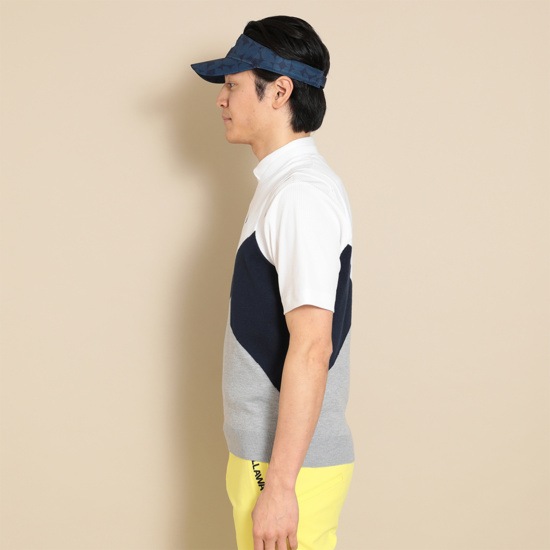 アーガイル綿タッチVネックニットベスト (MENS)