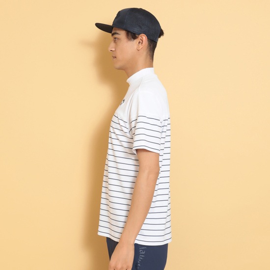 -3℃裏クールボーダープリントモックネック ※4Lサイズあり (MENS)