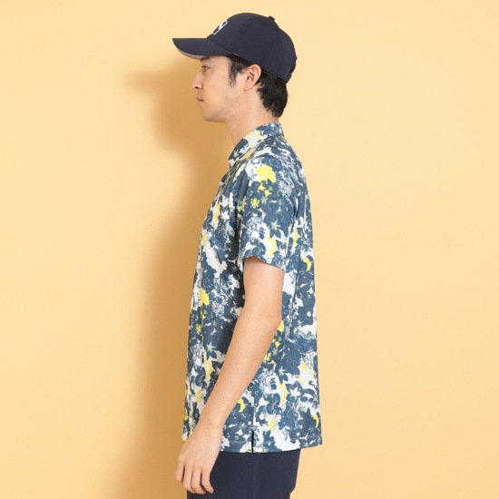 -3℃裏クールフラワープリントカノコシャツ ※4Lサイズあり (MENS)