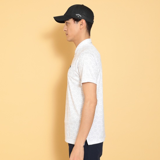ポリエステルハニカムCG柄半袖シャツ (MENS)