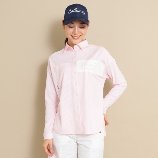 ストライプジャカードオーバーサイズシャツ (WOMENS)